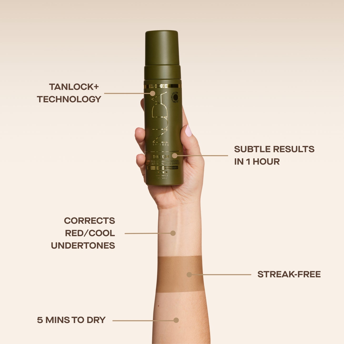 NUDA ToneFoam Olive Self Tanning Mousse