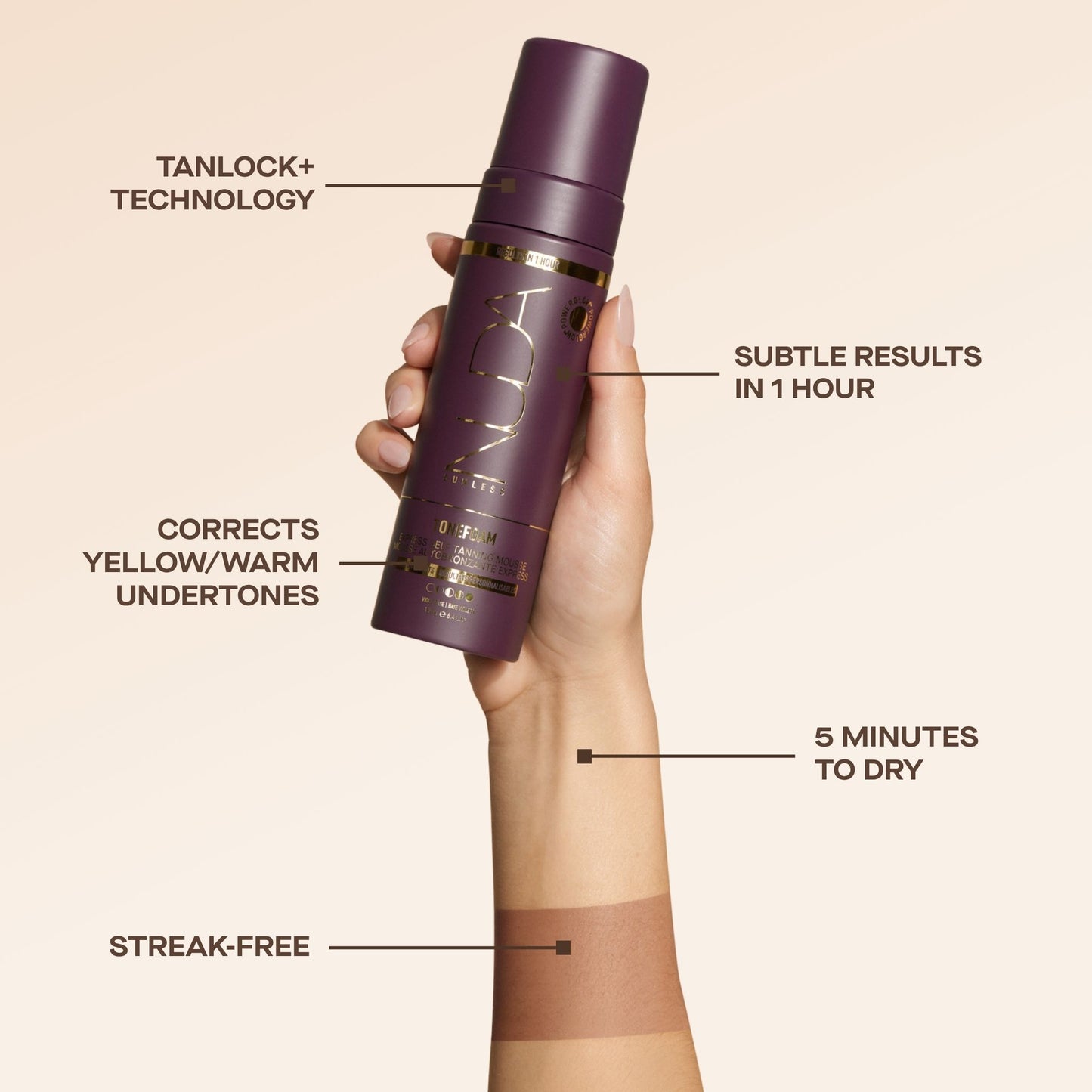 NUDA ToneFoam Violet Self Tanning Mousse