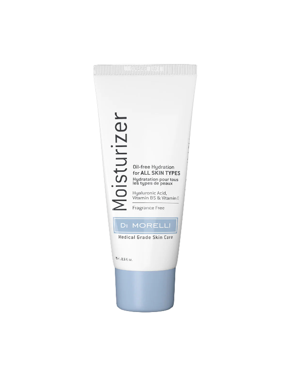 Tube of Di Morelli moisturizer on a white background